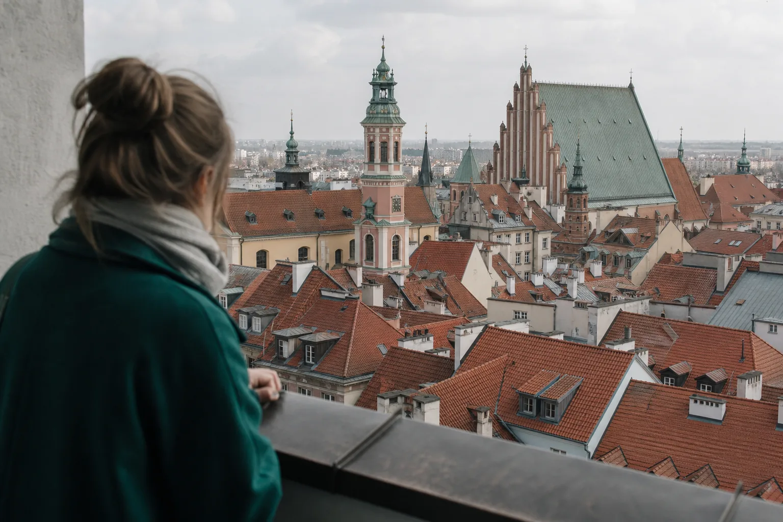 Dachy kamienic starego miasta w Polsce