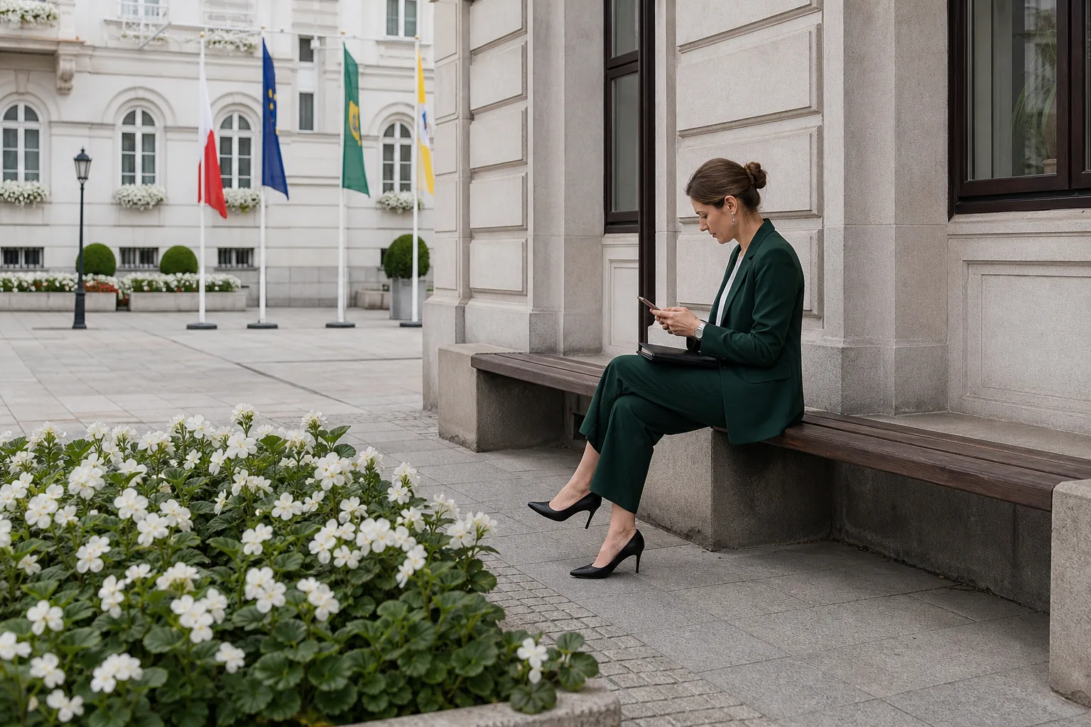 Ratusz i plac w zamożnej gminie